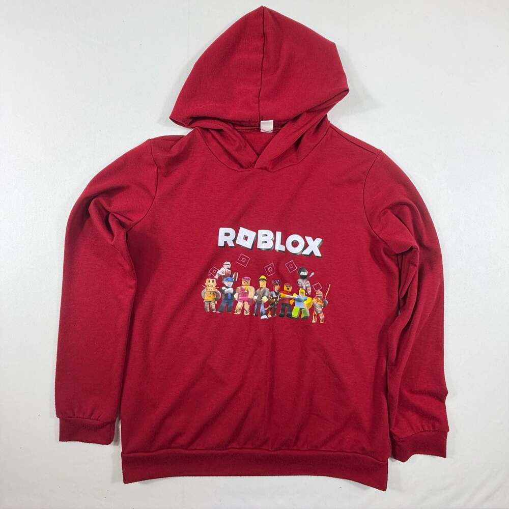 Roblox Kids Red Graphic Pullover Hoodie Sweatshirt Size 160